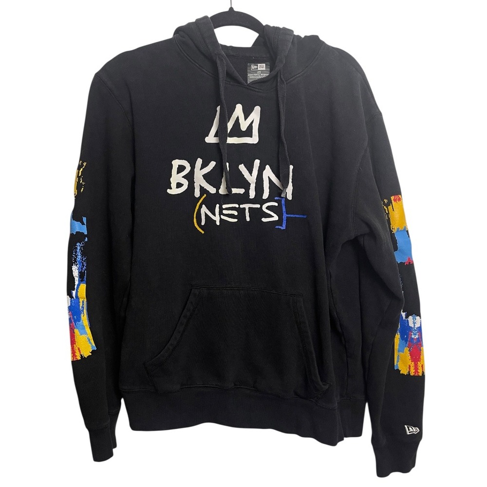 New Era Brooklyn‎ Nets X Jean-Michel Basquiat Hoodie Sweatshirt W Crowns Rare L